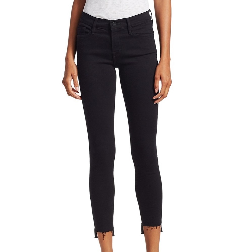 FRAME Le Skinny De Jeanne Raw Edge Jeans; Size 26; Color Dark Grey/Kerry